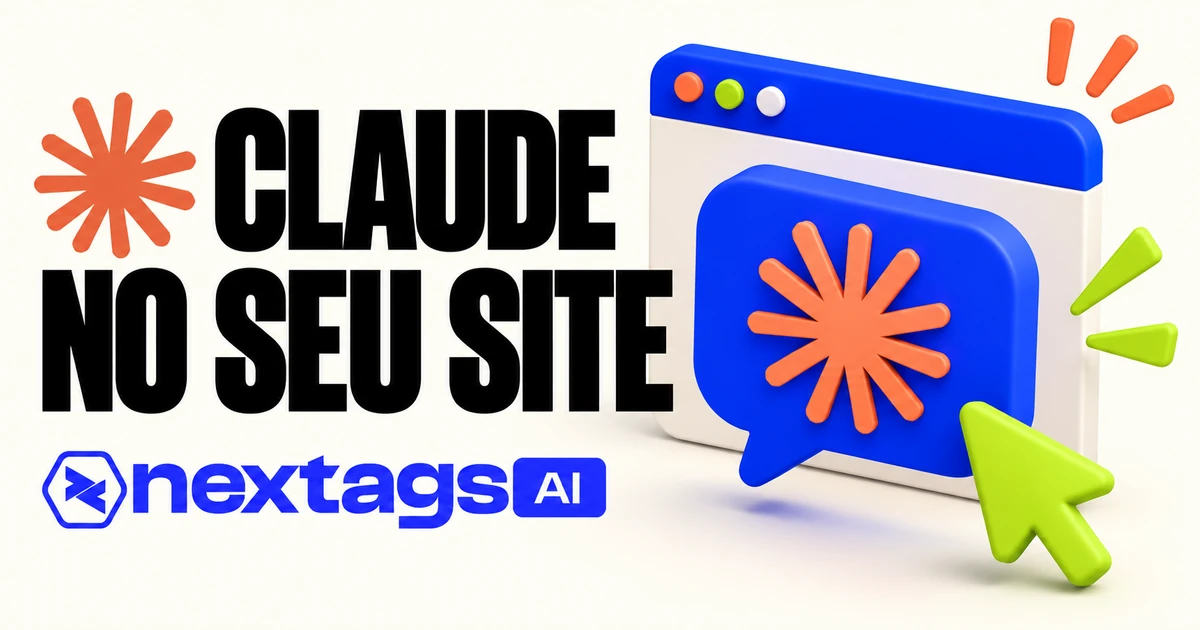 CLAUDE NO SEU SITE, com os logos do Claude e da Nextags