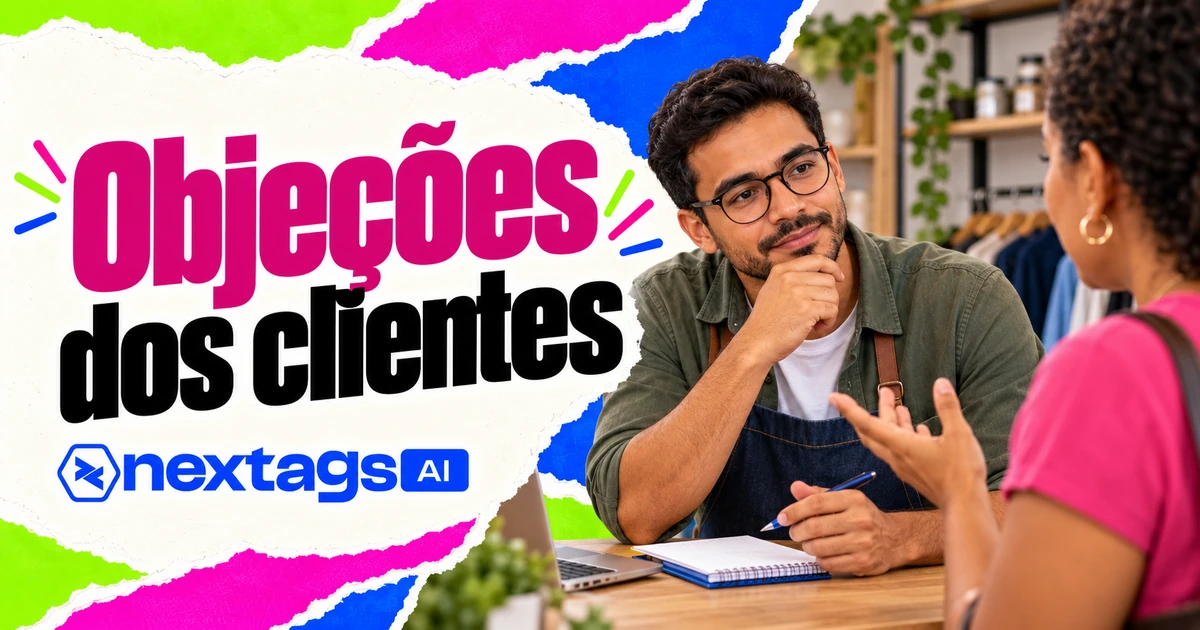 Capa Nextags com o tema Objeções dos clientes.
