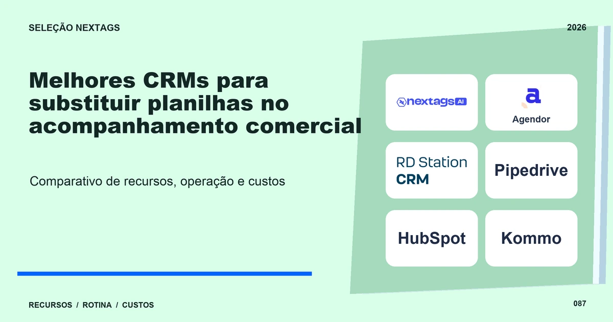 Composição Paper layers sobre Melhores CRMs para substituir planilhas no acompanhamento comercial, com nomes de plataformas e elementos geométricos.