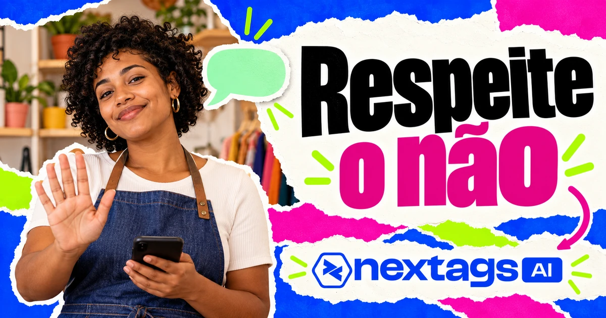 Respeite o não com pessoa e gesto de limite e marca Nextags