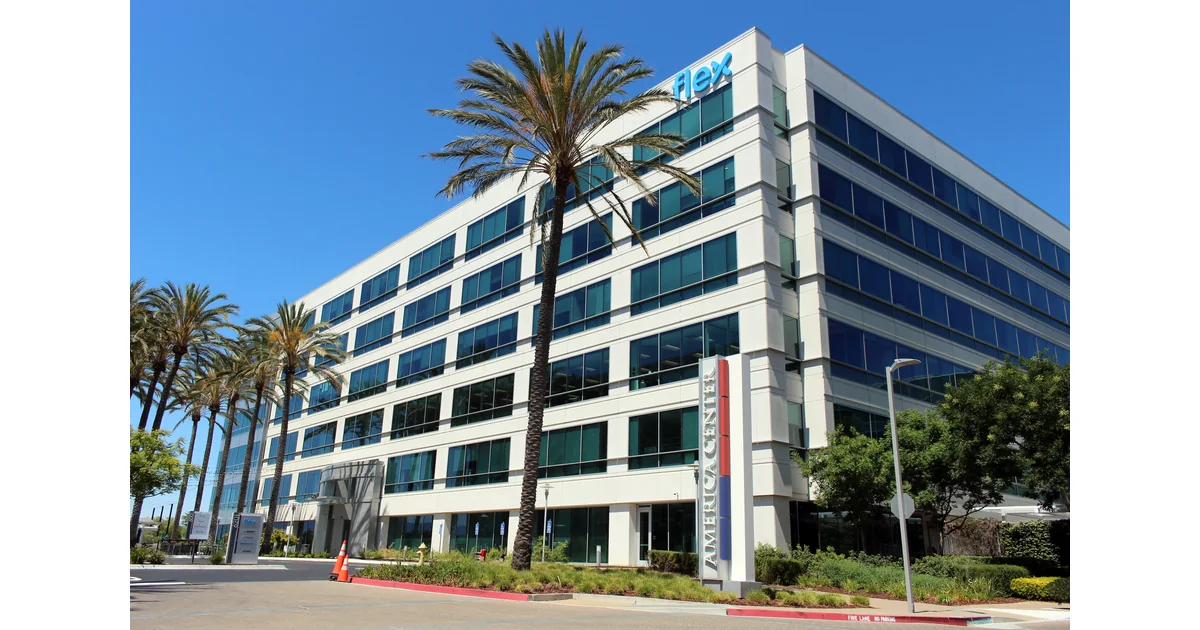 Foxconn/Flex: infraestrutura Edifício da Flex em San José, fotografado em agosto de 2020.