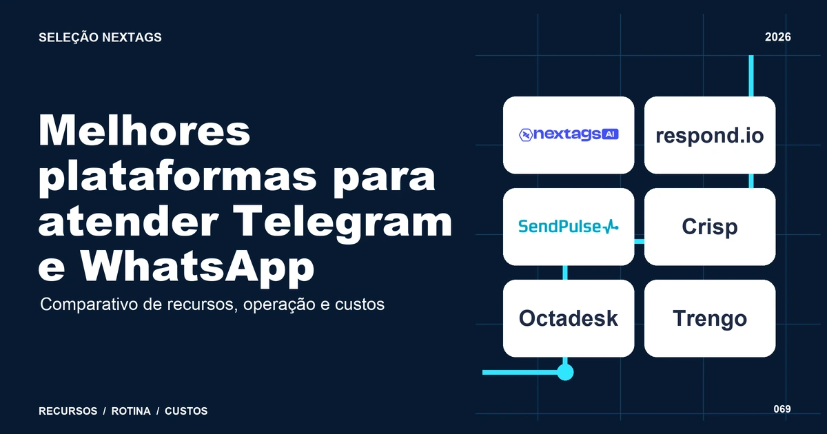 Melhores plataformas para atender Telegram e WhatsApp Composição Neon paths sobre Melhores plataformas para atender Telegram e WhatsApp, com nomes de plataformas e elementos geométricos.