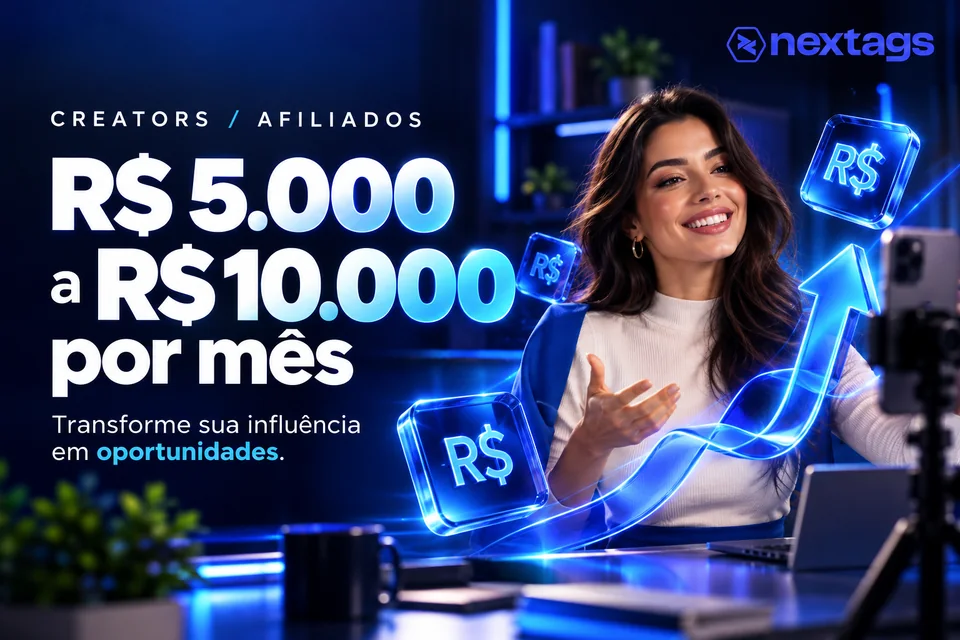 Creators / Afiliados: R$ 5.000 a R$ 10.000 por mês. Transforme sua influência em oportunidades.